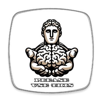 S’il vous plaît utilisez ce cerveau - conception stoïque amusante - Magnet carré - blanc - Devant