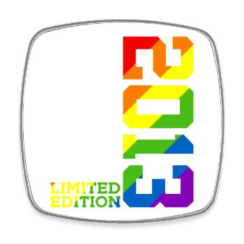 LGBTQ 2013 RAINBOW QUEER 12E ANNIVERSAIRE PRIDE - Magnet carré - blanc - Devant