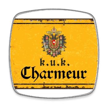 Vintage Österreich k.u.k. Charmeur - Viereckiger Kühlschrankmagnet - Weiß - Vorne