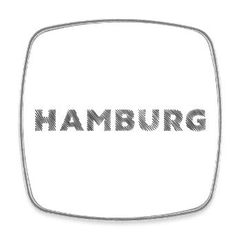 Hamburg Deutsche Stadt Schraffur Schriftzug - Viereckiger Kühlschrankmagnet - Weiß - Vorne