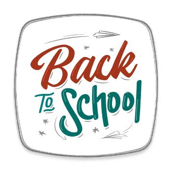 Back to school - Viereckiger Kühlschrankmagnet - Weiß - Vorne