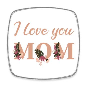 Je t'aime, maman - Magnet carré - blanc - Devant