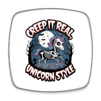 Creep It Real Unicorn Style - Square fridge magnet - white - Front
