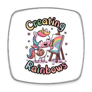 Creating Rainbows - Square fridge magnet - white - Front