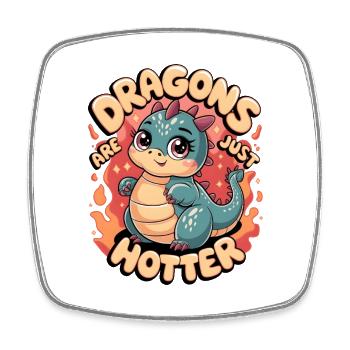 Les dragons sont juste plus chauds - Magnet carré - blanc - Devant