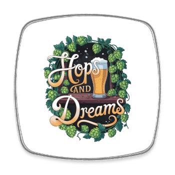 Hops And Dreams - Square fridge magnet - white - Front