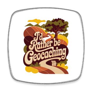 Je préfère faire du géocaching - Magnet carré - blanc - Devant