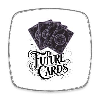 The Future Is In The Cards - Square fridge magnet - white - Front