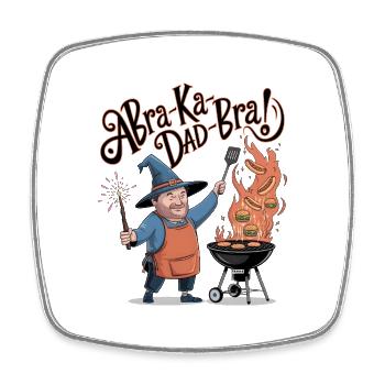 AbraKa-Dad-Bra! - Square fridge magnet - white - Front