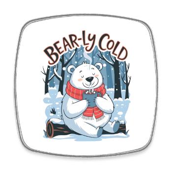Froid d’ours - Magnet carré - blanc - Devant
