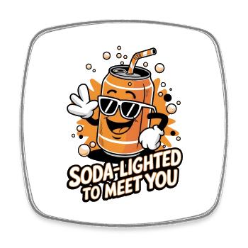 Allumé au soda pour vous rencontrer - Magnet carré - blanc - Devant