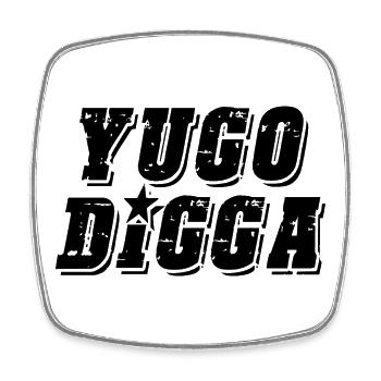 yugo digga - style uni des Balkans - Magnet carré - blanc - Devant