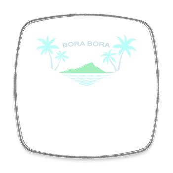 Logo Idylle de l’île Bora Bora - Magnet carré - blanc - Devant