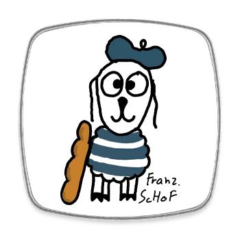 Französisch ScHoF - Viereckiger Kühlschrankmagnet - Weiß - Vorne