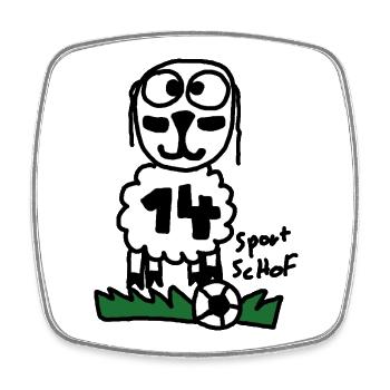 Sport ScHoF - Viereckiger Kühlschrankmagnet - Weiß - Vorne