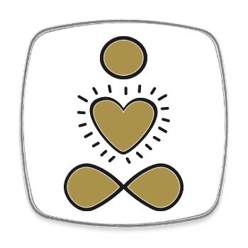 Goldenes Herz-Unendlichkeit Symbol - Square fridge magnet - white - Front