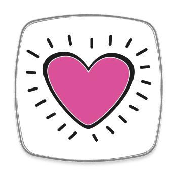 Pink Heart Burst Logo - Magnet carré - blanc - Devant