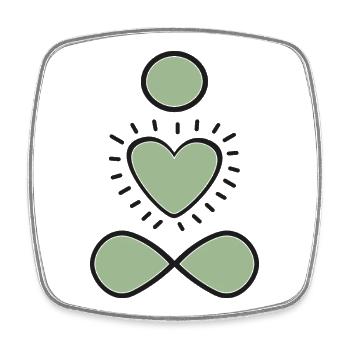 Mint Heart Infinity Emblem - Square fridge magnet - white - Front