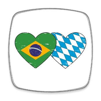 Brésil Bavière Drapeau Coeur utilisé - Magnet carré - blanc - Devant