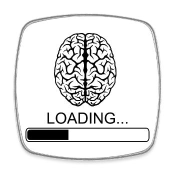 Brain Proverbes drôle drôle de petit déjeuner blague - Magnet carré - blanc - Devant