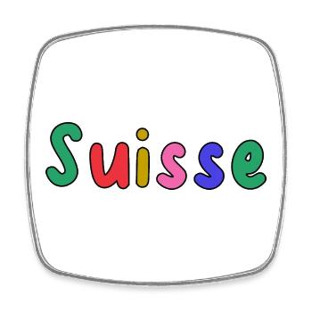 SUISSE. PAYS. GENEVE. HUMOUR. DRAPEAU - Magnet carré - blanc - Devant