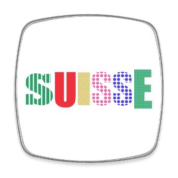 SUISSE - Magnet carré - blanc - Devant