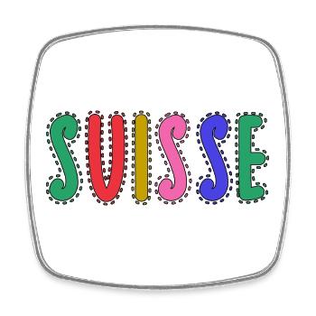 SUISSE. PAYS. GENEVE - Magnet carré - blanc - Devant