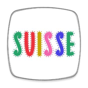 SUISSE. PAYS - Magnet carré - blanc - Devant