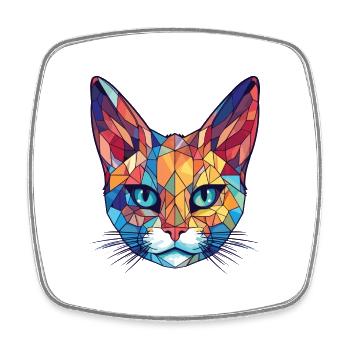 Pixie Bob Katze Bunte Aquarell Haustier Illustration - Viereckiger Kühlschrankmagnet - Weiß - Vorne