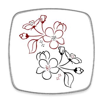 Blüten, Fleurs - Magnet carré - blanc - Devant