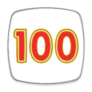 100. 100 YEARS. 100th ANNIVERSARY. 100 BIRTHDAY - Square fridge magnet - white - Front