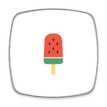 Tranche sucrée d’été - Magnet carré - blanc - Devant