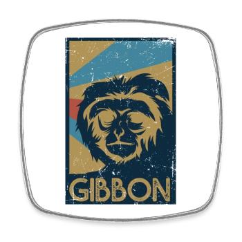 Flinker Gibbon Dschungelbewohner - Viereckiger Kühlschrankmagnet - Weiß - Vorne