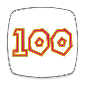 100. 100 YEARS. 100th ANNIVERSARY. BIRTHDAY 100 - Square fridge magnet - white - Front