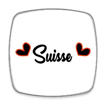 SUISSE. PAYS. GENEVE. SUISSE. HUMOUR. PAYS - Magnet carré - blanc - Devant