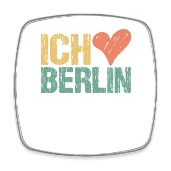 Ich liebe Berlin Vintage Herz | Retro Hauptstadt - Viereckiger Kühlschrankmagnet - Weiß - Vorne