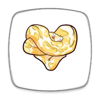 Neugierige Python Dschungelbewohner - Viereckiger Kühlschrankmagnet - Weiß - Vorne