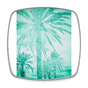 Mintteal Palm Tree Panorama - Square fridge magnet - white - Front