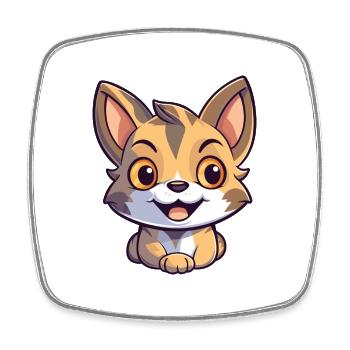 Pixie Bob Katze Cartoon Aquarell Illustration - Viereckiger Kühlschrankmagnet - Weiß - Vorne