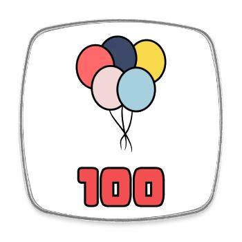 100. 100 JAHRE. 100-JÄHRIGES JUBILÄUM. GEBURTSTAG 100 - Viereckiger Kühlschrankmagnet - Weiß - Vorne