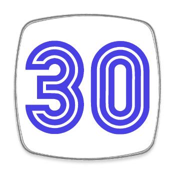 30. 30 YEARS. 30th ANNIVERSARY. 30 YEARS ANNIVERSARY. - Square fridge magnet - white - Front