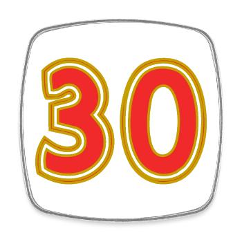 30. 30 YEARS. 30th ANNIVERSARY. 30 YEARS ANNIVERSARY. - Square fridge magnet - white - Front