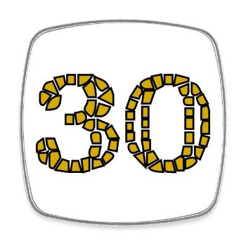 30. 30 YEARS. 30th ANNIVERSARY. 30 YEARS ANNIVERSARY. - Square fridge magnet - white - Front