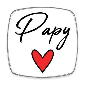 GRANDPA. FATHER'S DAY. HAPPY GRANDPA'S DAY. I LOVE YOU. - Square fridge magnet - white - Front