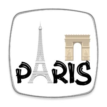 PARIS - Viereckiger Kühlschrankmagnet - Weiß - Vorne