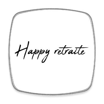 RETRAITE. RETRAITE. RETRAITEE. RETRAITE - Magnet carré - blanc - Devant