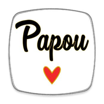 PAPUA. PAPA. VATERTAG. FROHER VATERTAG - Viereckiger Kühlschrankmagnet - Weiß - Vorne