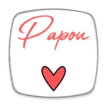 PAPUA. PAPA. VATERTAG. FROHER VATERTAG - Viereckiger Kühlschrankmagnet - Weiß - Vorne