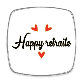 RETIREMENT. RETIREMENT. RETIRED. HAPPY RETIREMENT - Square fridge magnet - white - Front