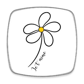 ICH LIEBE DICH. ICH LIEBE DICH. LIEBE. LIEBE. HERZ. BLUME - Viereckiger Kühlschrankmagnet - Weiß - Vorne